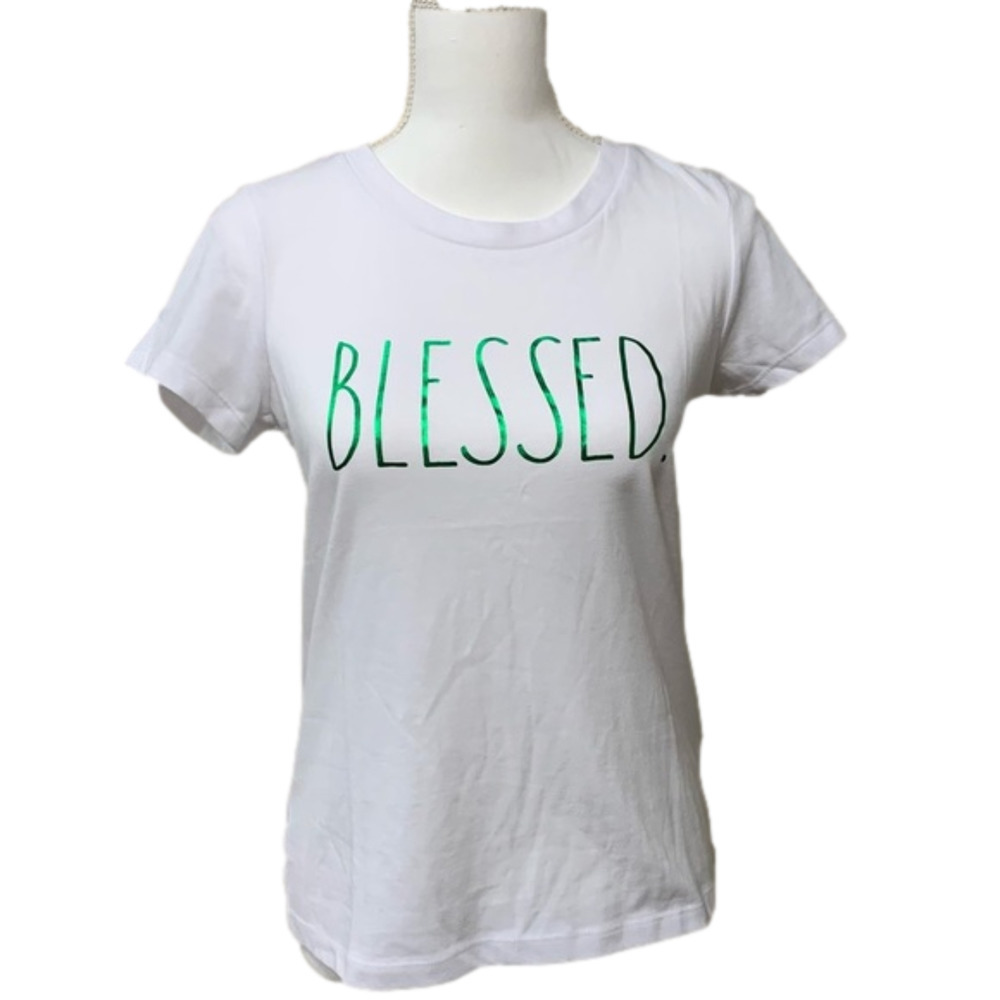 𝅺🌺nwt - RAE DUNN “BLESSED” shirt - white 🌺